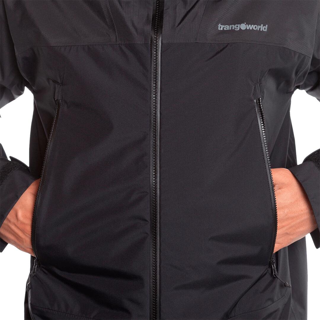 Chaqueta para Hombre Trangoworld Lunkho Negro/Negro/Negro Impermeable 6/7