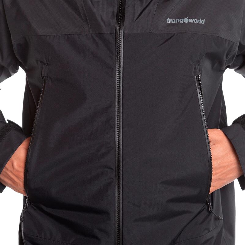 Chaqueta para Hombre Trangoworld Lunkho Negro/Negro Impermeable