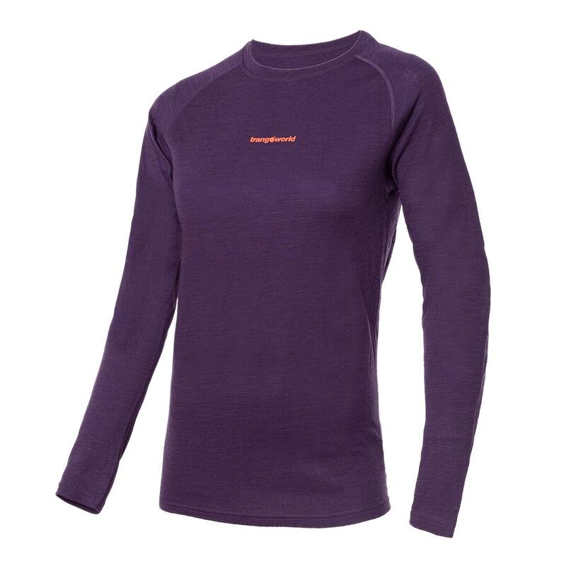 Camiseta térmica manga larga para Mujer Trangoworld Trx2 wool wm pro vd Morado