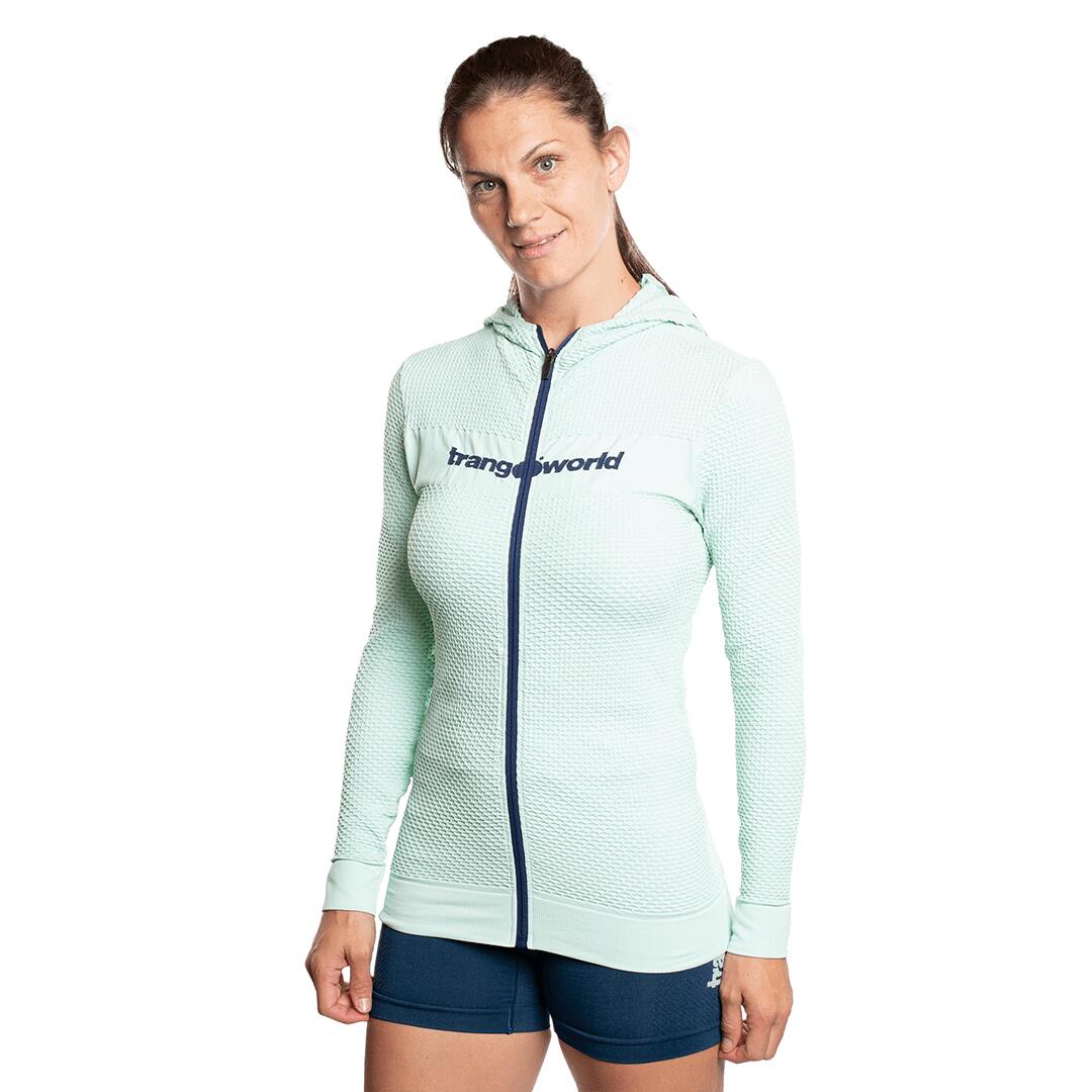 Sudadera con cremallera de Trail Running para Mujer Trangoworld Myre Azul/Azul 3/6