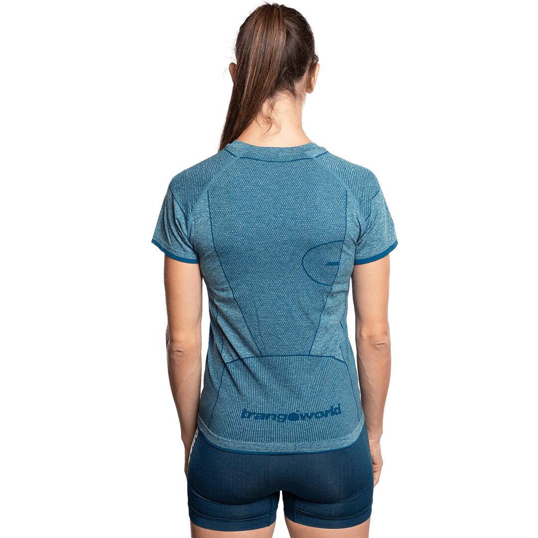 Camiseta de Trail Running para Mujer Trangoworld Arosa Azul/Azul 4/6