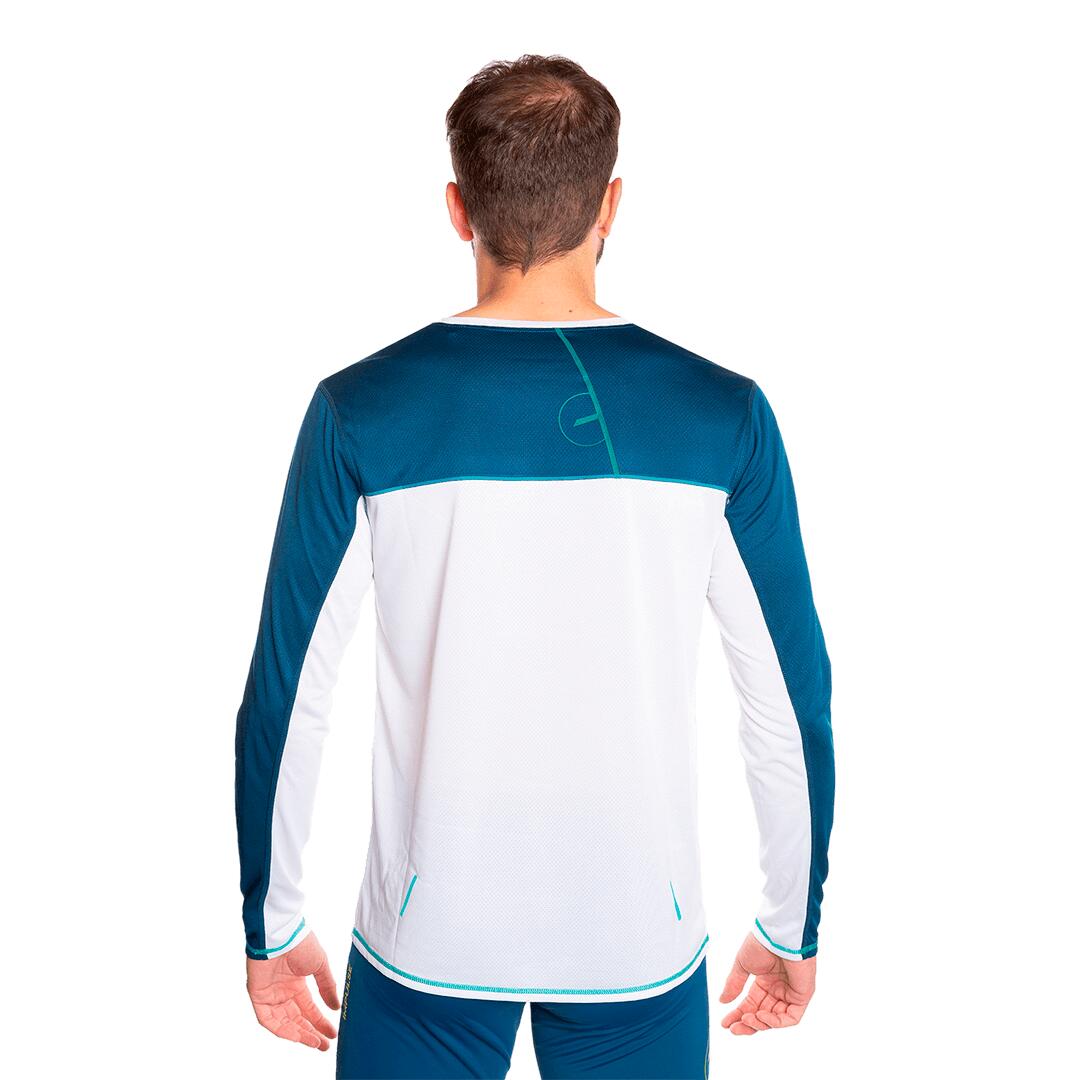 Camiseta manga larga de Trail Running para Hombre Trangoworld Aden Blanco/Azul 4/6