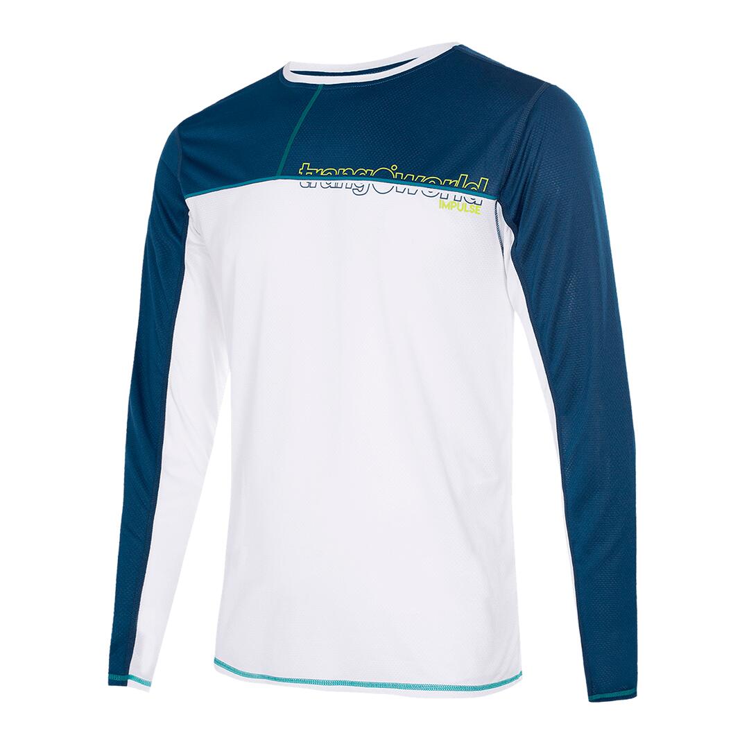 TRANGOWORLD Camiseta de manga larga para Hombre Trangoworld Aden Blanco/Azul protección UV+