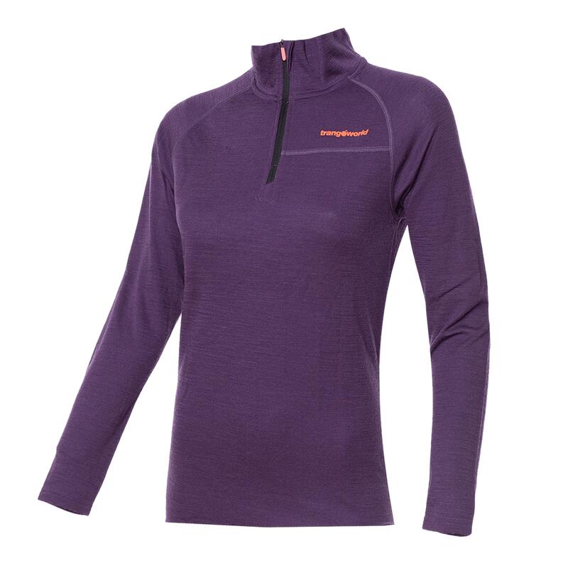 Camiseta térmica manga larga para Mujer Trangoworld Trx2 wool wm pro vd Morado