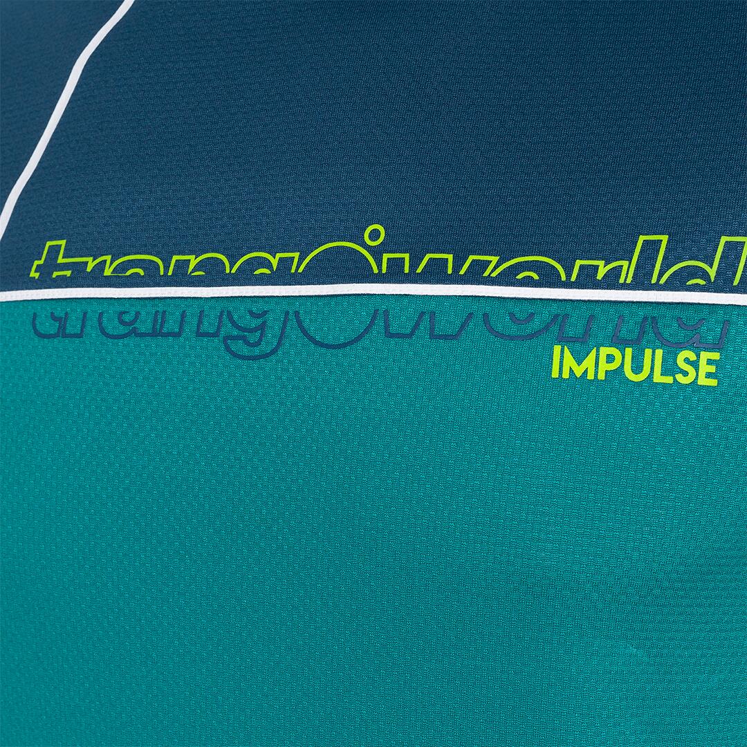 Camiseta de Trail Running para Hombre Trangoworld Prato Verde/Azul 2/6