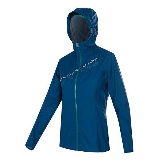Chubasquero de Trail Running para Mujer Trangoworld Zante Azul Impermeable