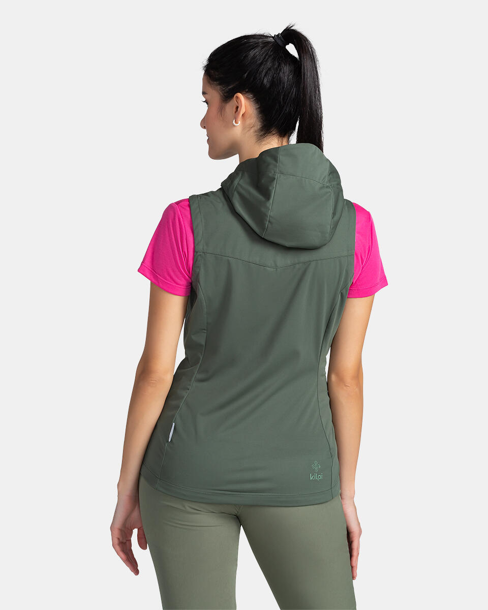 Kilpi Monilea-W gilet softshell femme déperlant léger vert 2/5