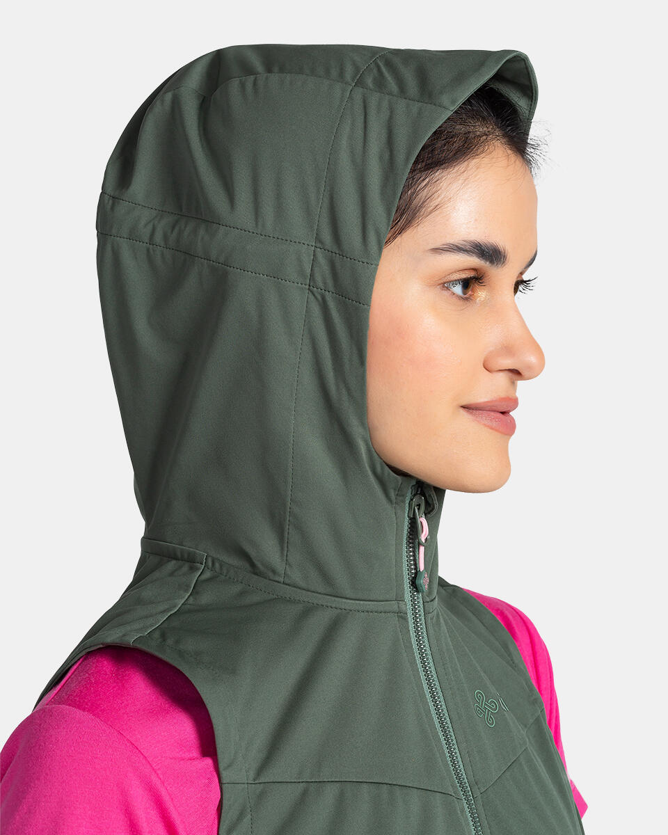 Kilpi Monilea-W gilet softshell femme déperlant léger vert 3/5