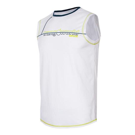 Camiseta sin mangas de Trail Running para Hombre Trangoworld Bandama Blanco/Azul