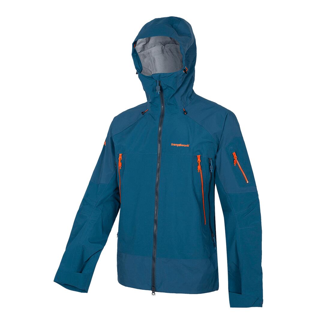 TRANGOWORLD Chaqueta para Hombre Trangoworld Trx2 shell pro Azul/Naranja/Negro Impermeable