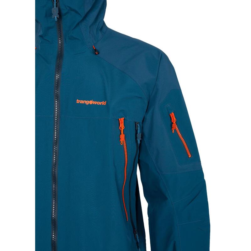 Chaqueta para Hombre Trangoworld Trx2 shell pro Azul/Naranja/Negro Impermeable