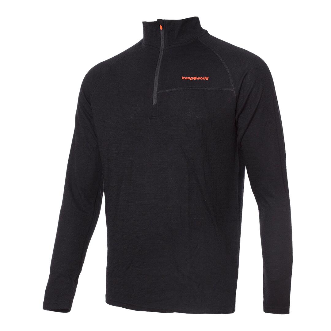 TRANGOWORLD Camiseta térmica manga larga para Hombre Trangoworld Trx2 wool pro vd Negro