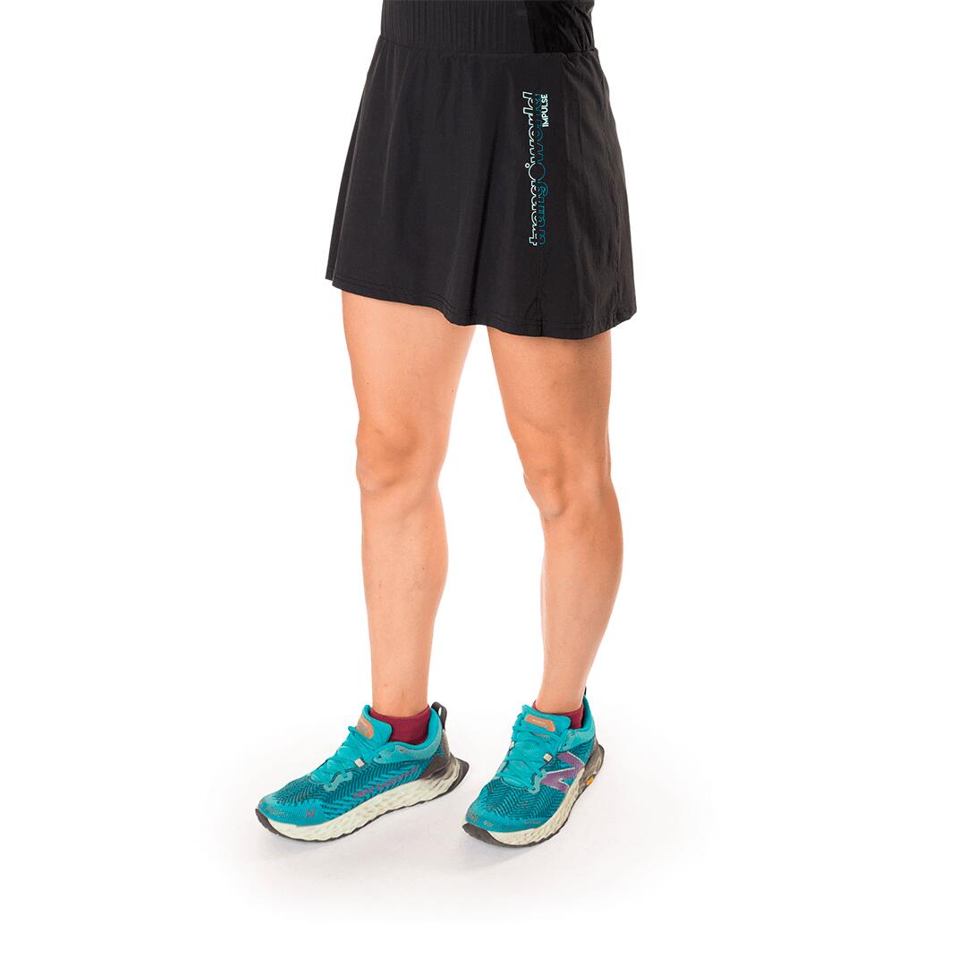 Falda-pantalón de Trail Running para Mujer Trangoworld Penya Negro/Negro/Negro 3/6