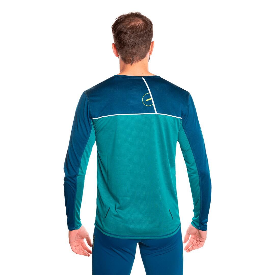 Camiseta de manga larga para Hombre Trangoworld Aden Verde/Azul protección UV+30 4/6