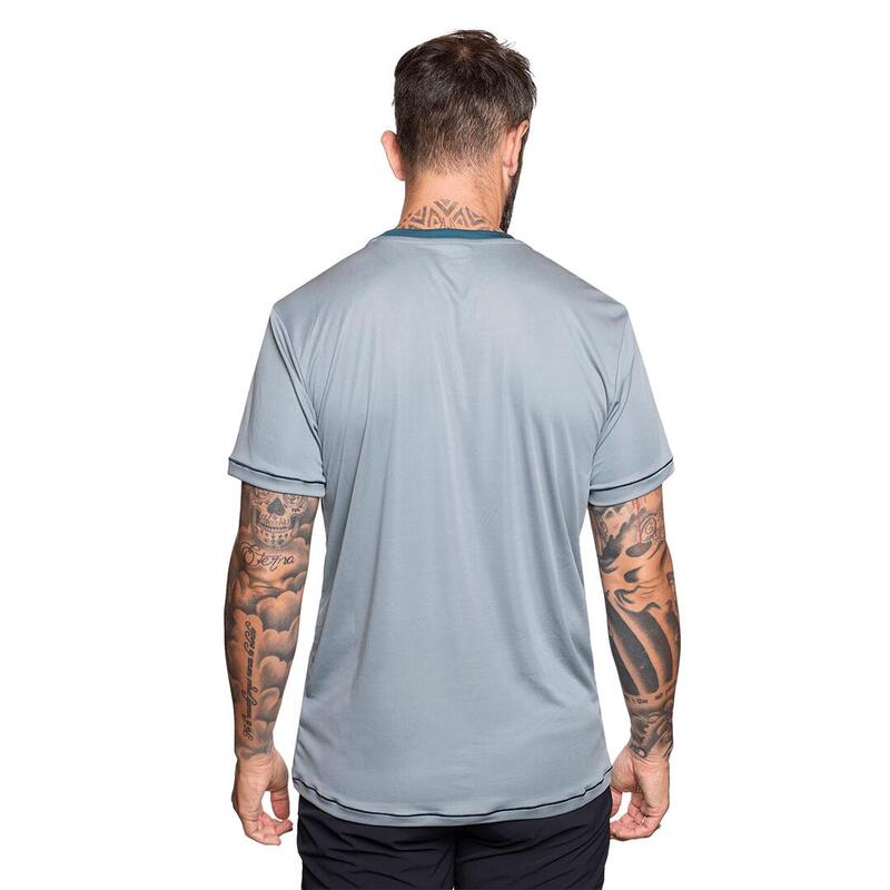 Camiseta de manga corta para Hombre Trangoworld Bojes Gris/Azul