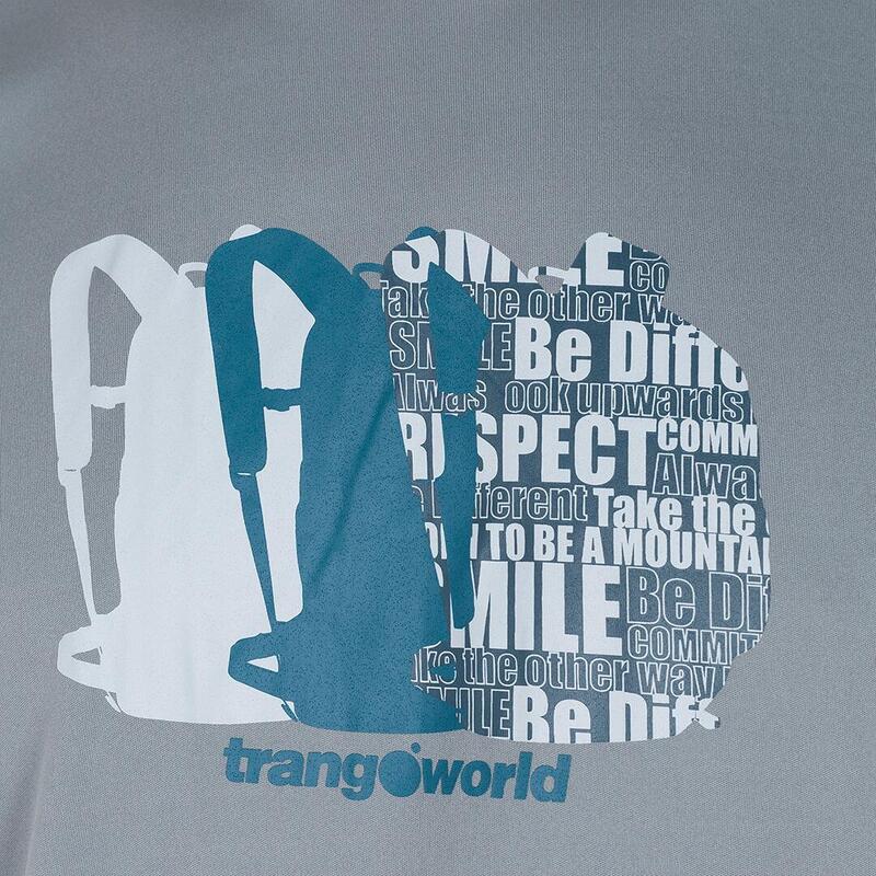 Camiseta de manga corta para Hombre Trangoworld Bojes Gris/Azul