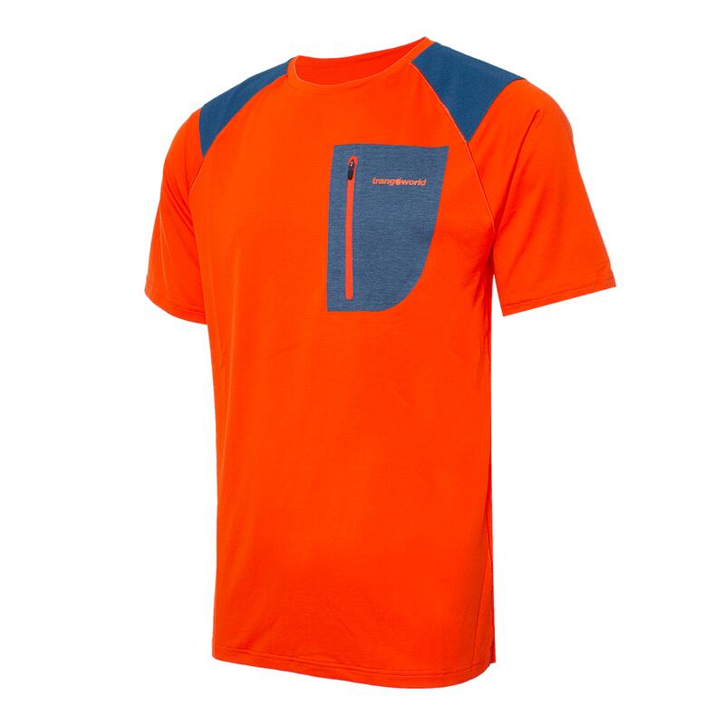 Camiseta para Hombre Trangoworld Trx2 pro short Naranja/Azul protección UV+30