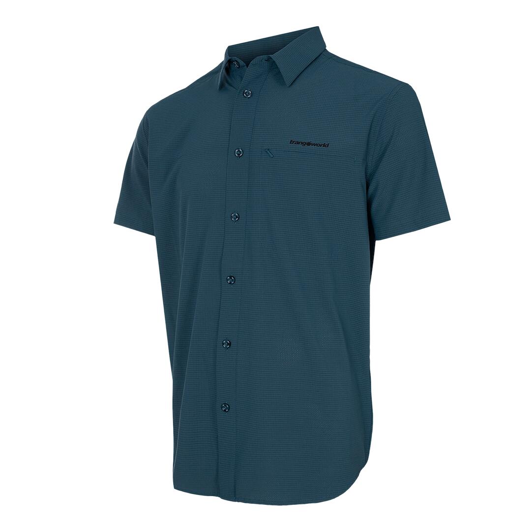 TRANGOWORLD Camisa mangas cortas para Hombre Trangoworld Esera vn Azul/Gris protección UV+30