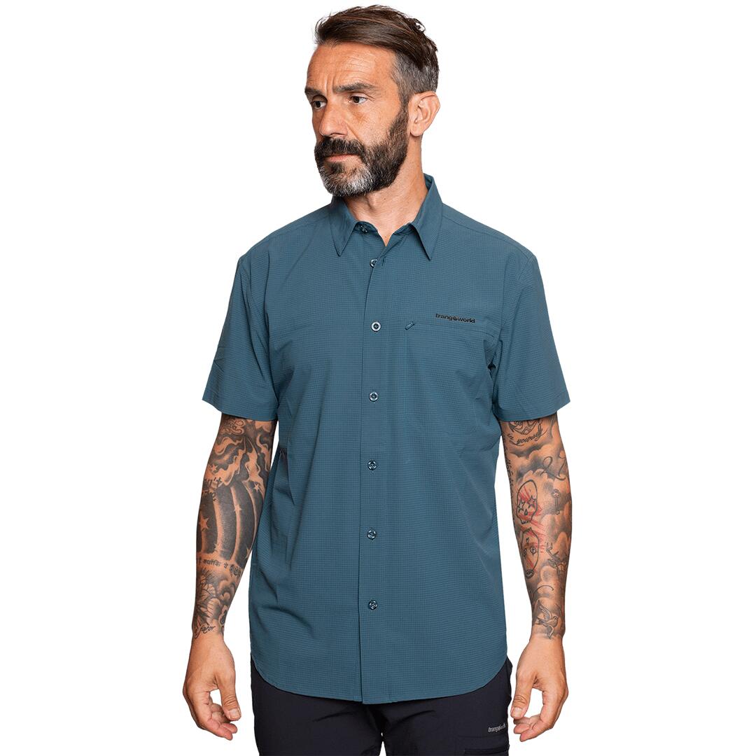 Camisa mangas cortas para Hombre Trangoworld Esera vn Azul/Gris 3/6