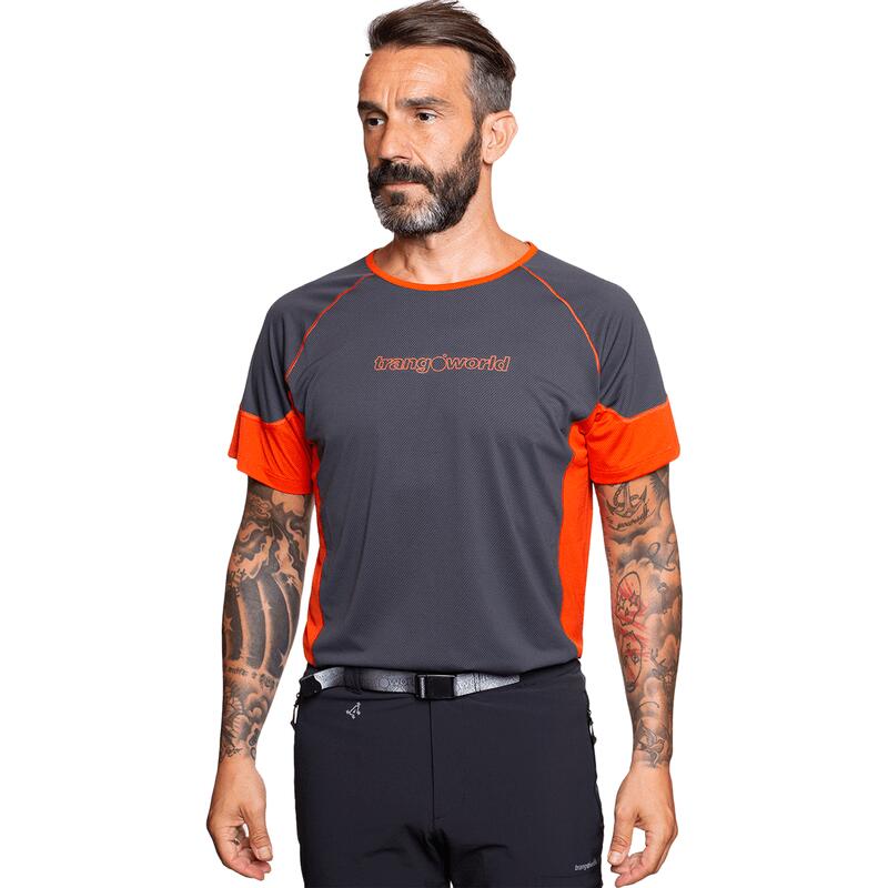 Camiseta de manga corta para Hombre Trangoworld Rapi Gris/Naranja