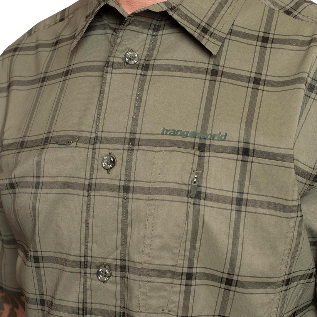 Camisa mangas cortas para Hombre Trangoworld Pomball Verde/Gris 5/6