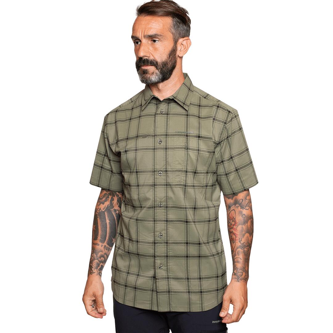 Camisa mangas cortas para Hombre Trangoworld Pomball Verde/Gris 3/6