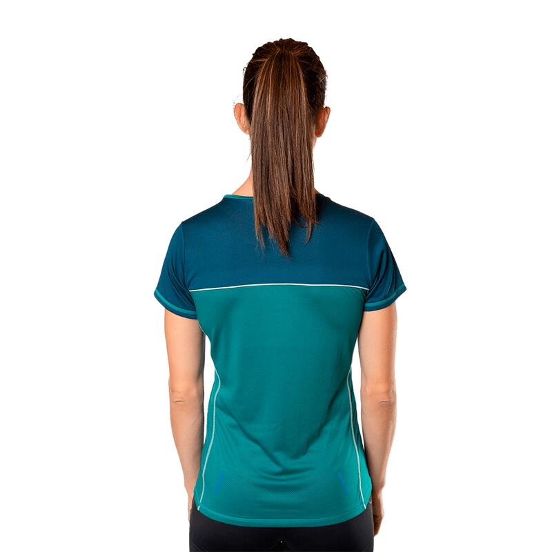 Camiseta de manga corta para Mujer Trangoworld Sezze Verde/Azul protección UV+30