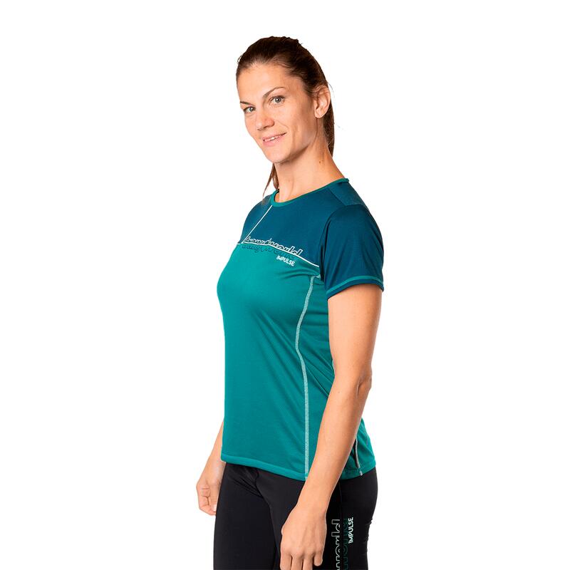 Camiseta de manga corta para Mujer Trangoworld Sezze Verde/Azul protección UV+30