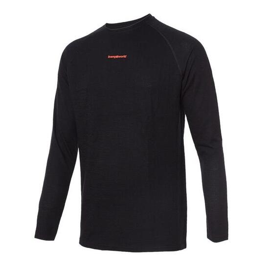 Camiseta térmica manga larga para Hombre Trangoworld Trx2 wool pro vd Negro