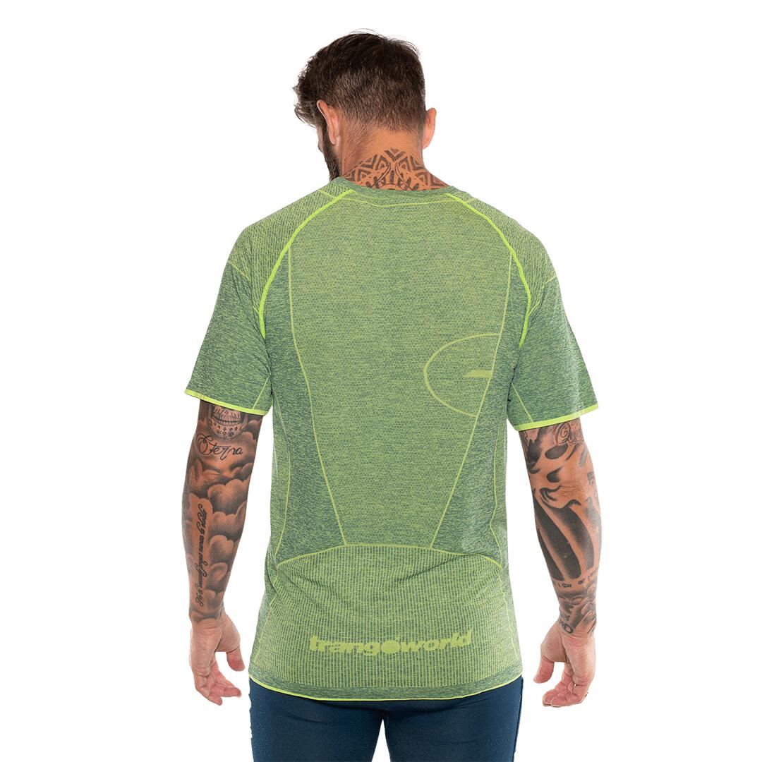 Camiseta de Trail Running para Hombre Trangoworld Bozen Azul/Verde 2/4