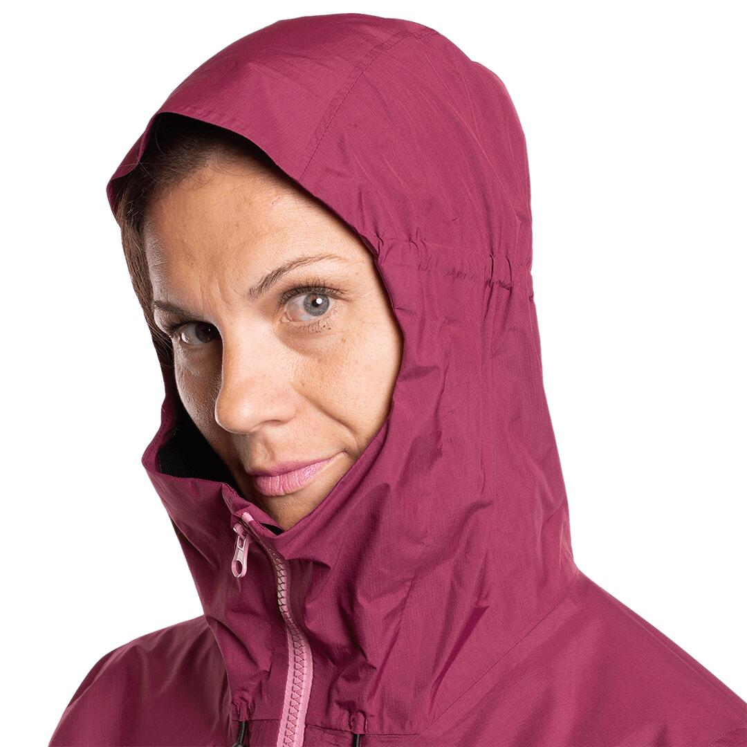 Chaqueta para Mujer Trangoworld Kanchenjunga Rojo/Gris Impermeable Transpirable 5/7