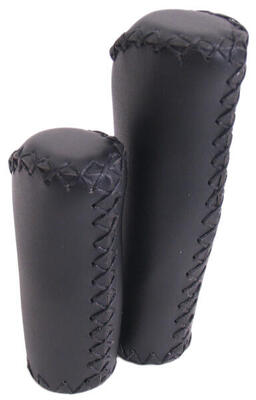 Edge Leather Grip — manopole ergonomiche in pelle 135/92 mm nero.