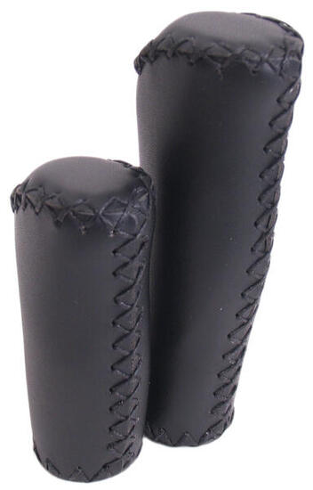 Edge Leather Grip — manopole ergonomiche in pelle 135/92 mm nero.