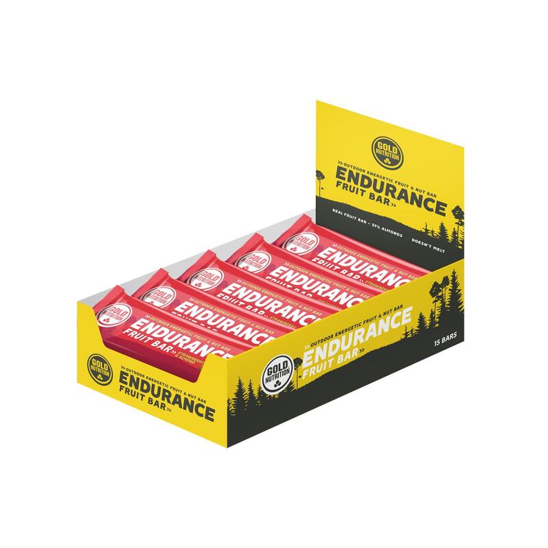 CAJA DE 15 BARRITAS ENERGÉTICAS ENDURANCE FRUIT BAR FRESA Y ALMENDRA - 40 G