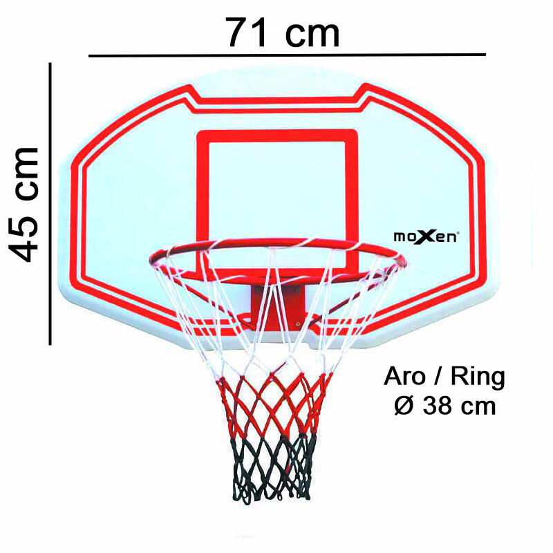 Set Tablero Baloncesto Moxen Tiro, 71x45cm 2/2