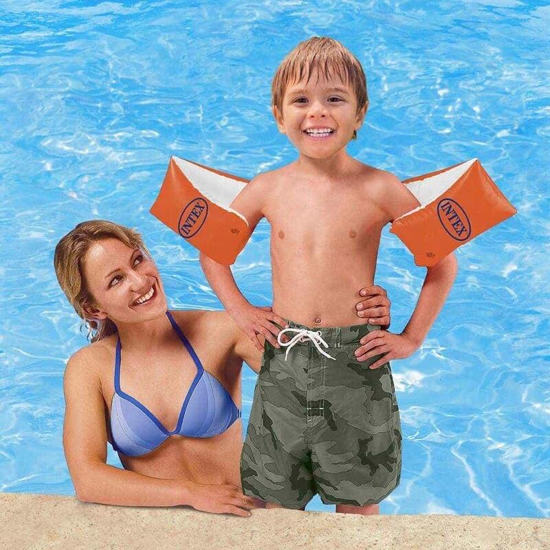 Large Deluxe Children's Inflatable Swimming Armbands - Orange