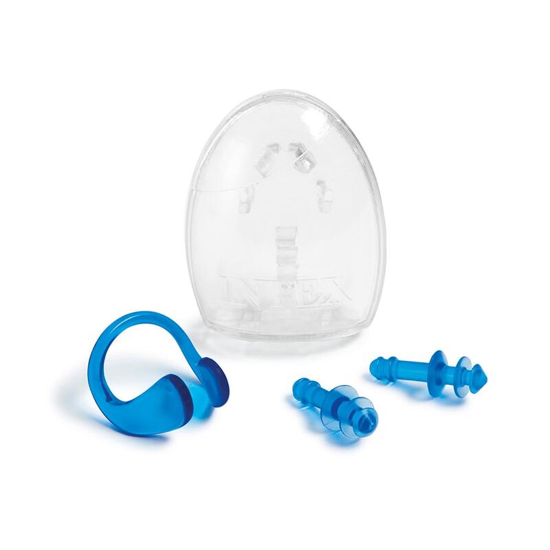 Swimming Ear Plugs & Nose Clip Combo Set Blue Decathlon