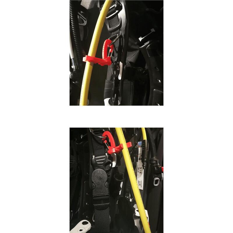 成人低壓潛水員調節器管夾固定 - 黃色