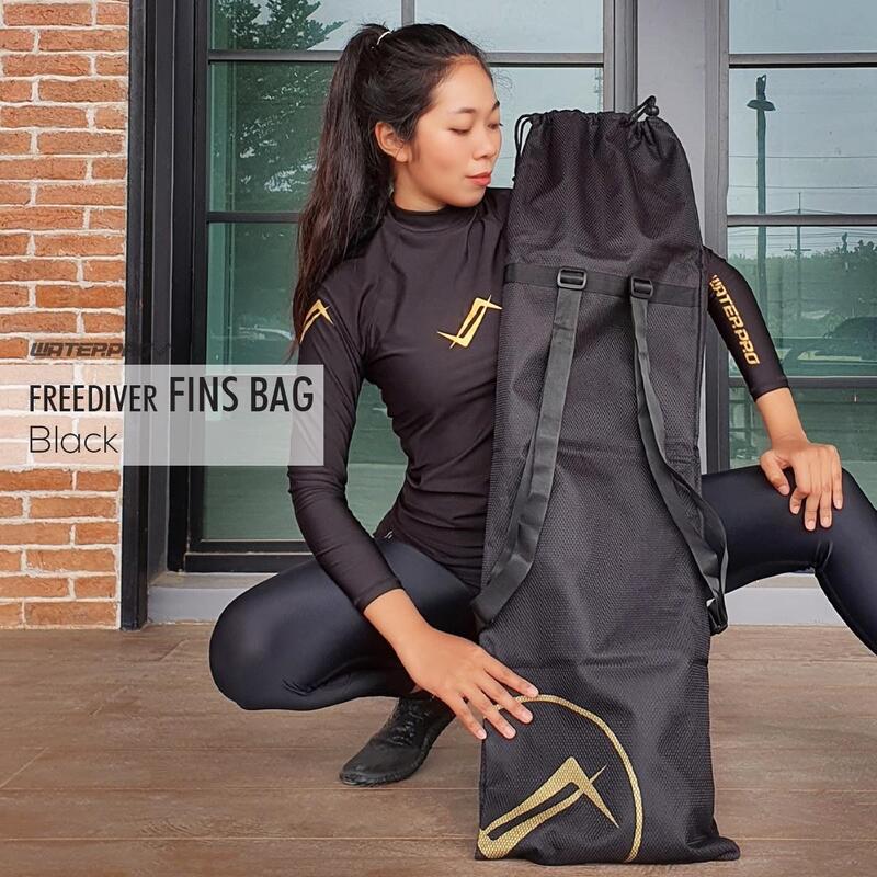 Adult Nylon Free Diving Long fins Mesh Bag - Black