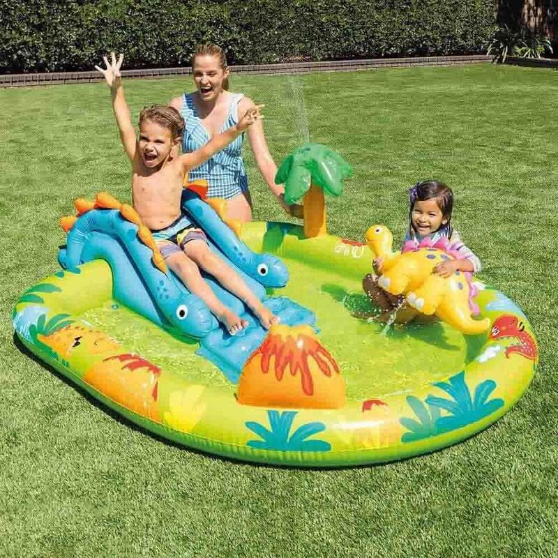 Little Dino Play Center Kids Inflatable Waterslide Pool