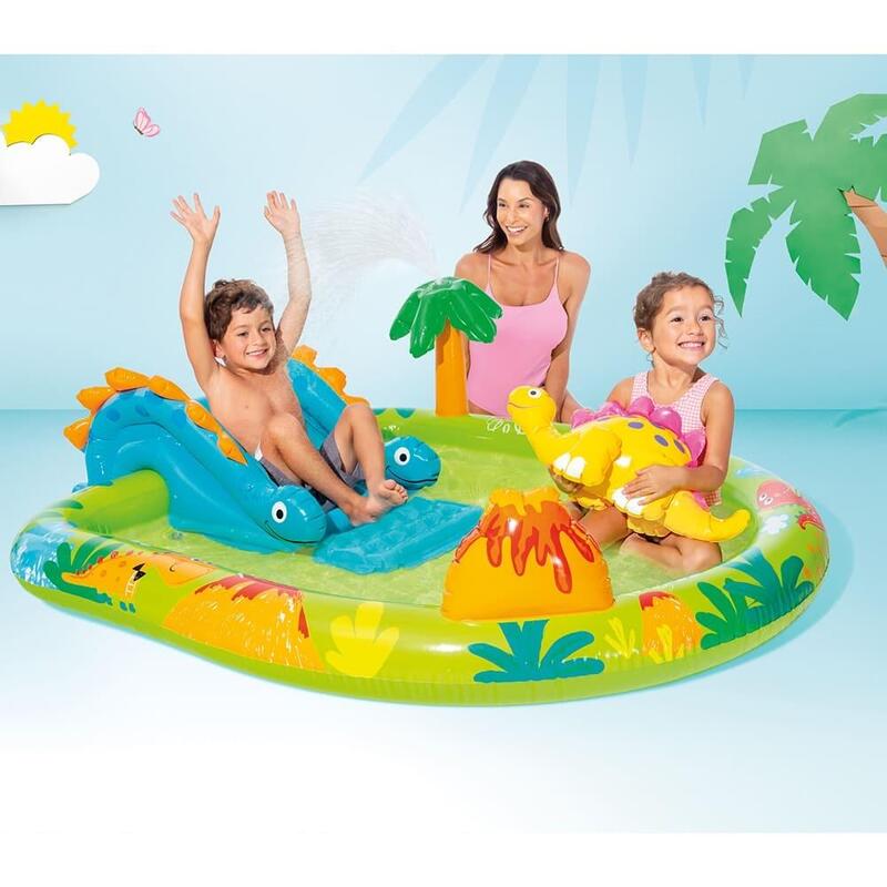 Little Dino Play Center Kids Inflatable Waterslide Pool