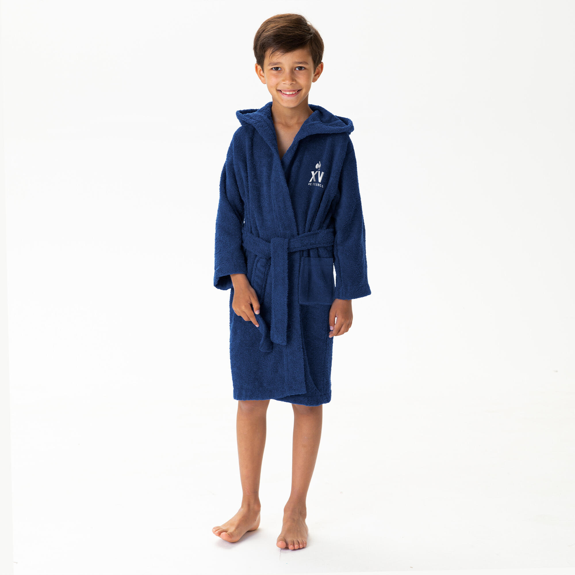Peignoir de bain enfant 100% coton Equipe de France de rugby 1/4