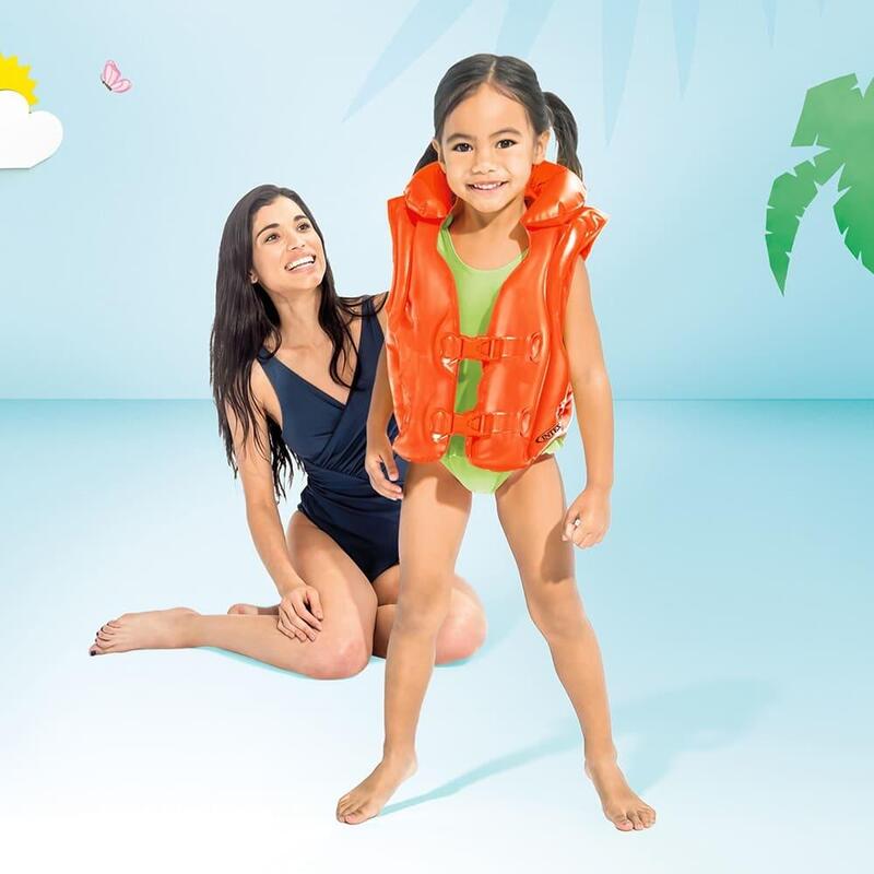 Deluxe Kids Inflatable Swim Vest - Orange
