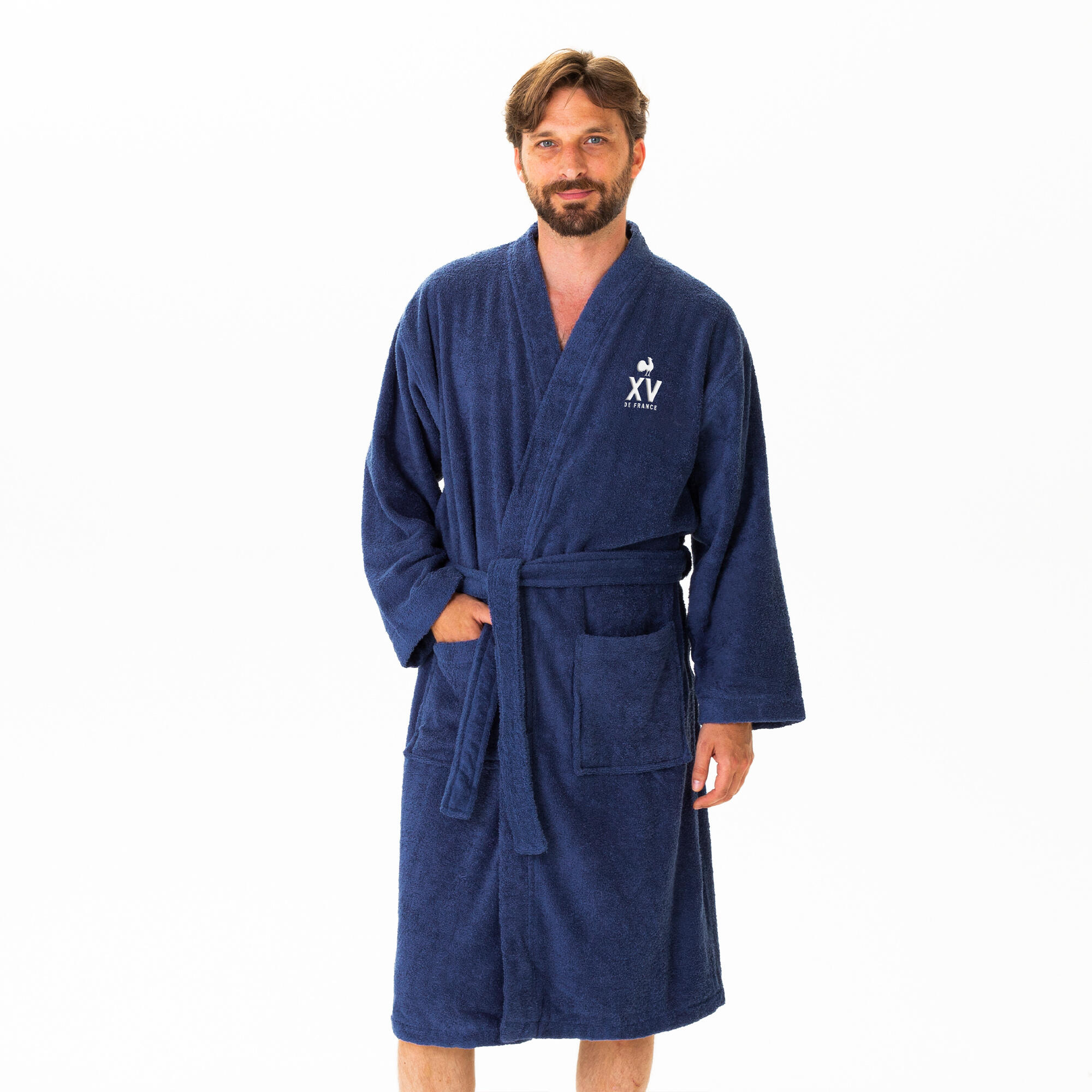 Peignoir De Bain Adulte 100% Coton Equipe De France De Rugby