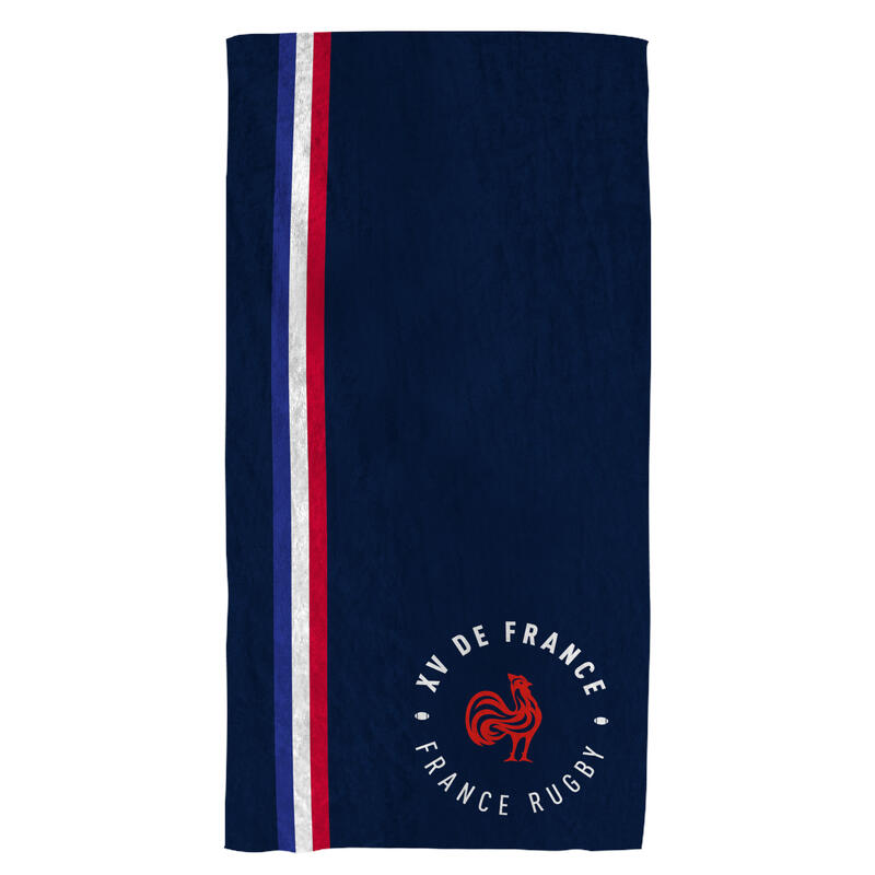 Serviette de bain 75x150 cm 100% coton France Rugby - Tricolore