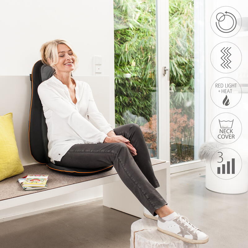 medisana MCN Shiatsu Support de massage dos et nuque 3 niveaux d'intensité