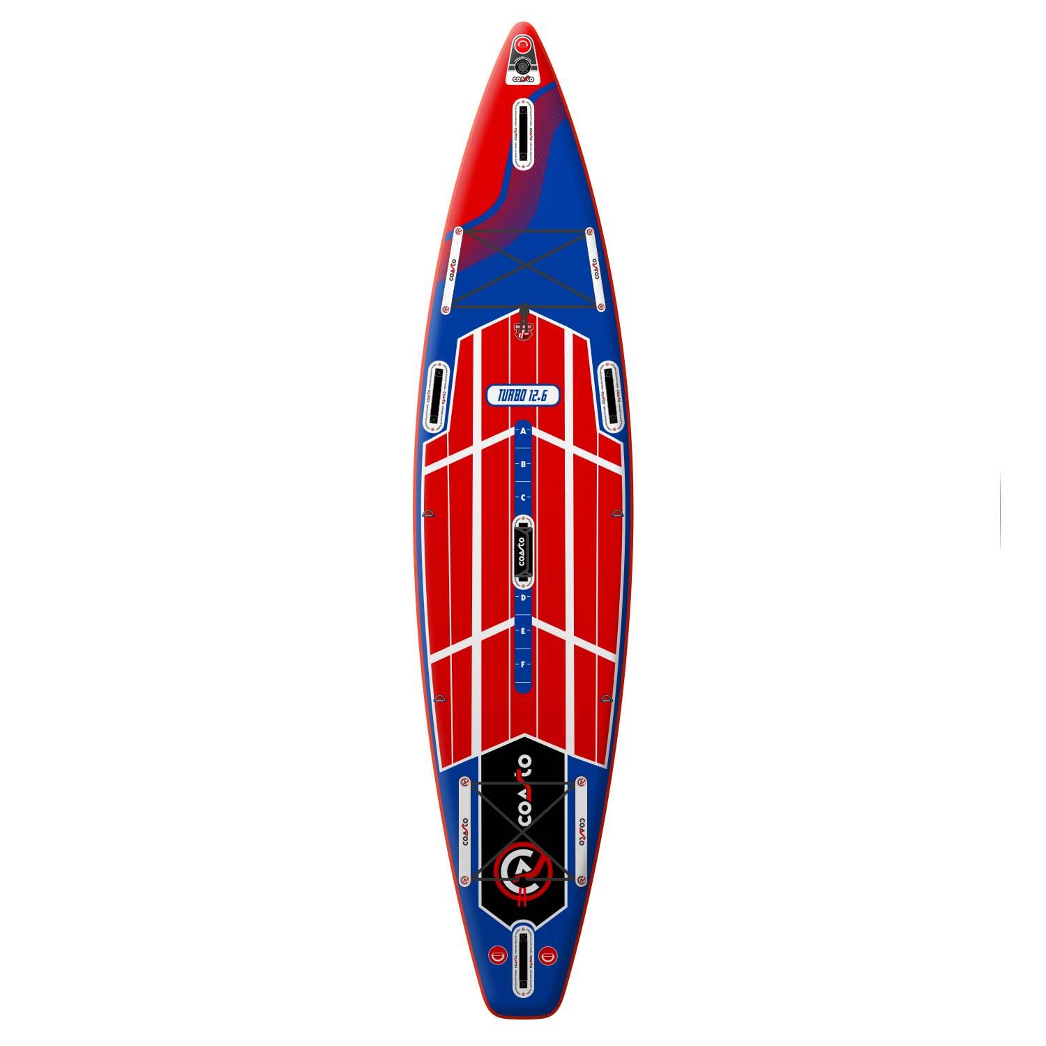 Nafukovací paddleboard SUP COASTO Turbo 12'6'' blue/red 3/7