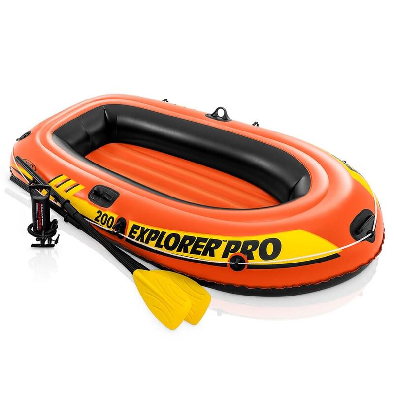 Explorer Pro 200 Inflatable 2-person Boat Set - Orange/Yellow