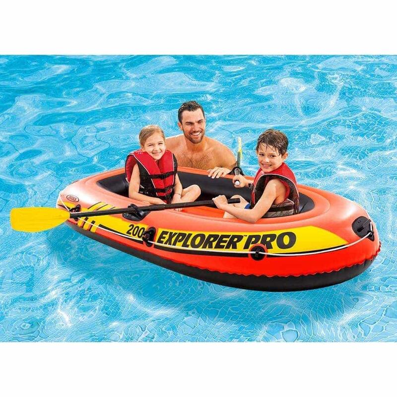 Explorer Pro 200 Inflatable 2person Boat Set Orange/Yellow Decathlon