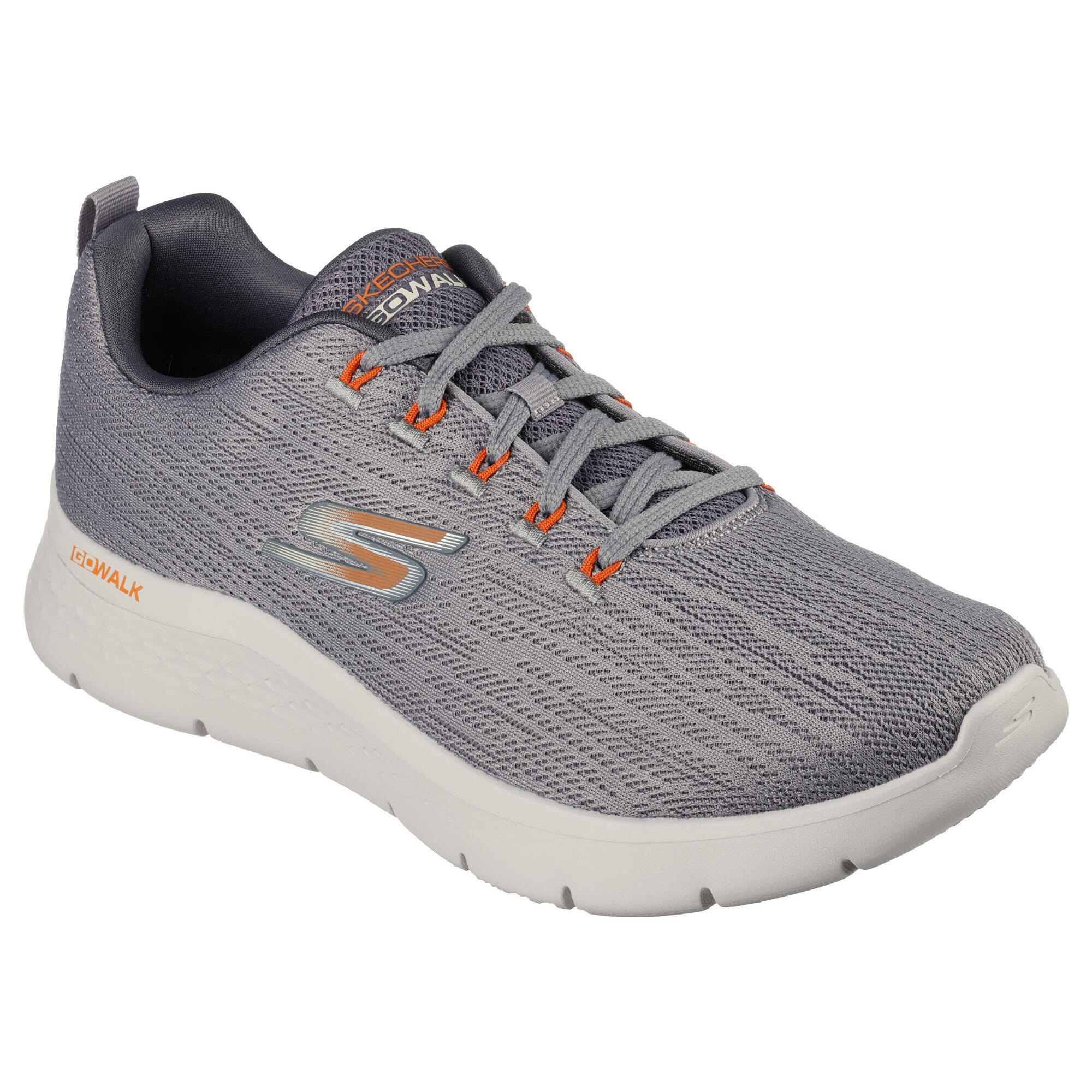 Skechers - Skechers Hommes Go Walk Flex Quota Sneakers Gris / Orange - Baskets - Gris|orange - 43,5 - Decathlon